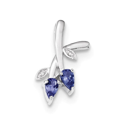 14K Weißgold Diamant- und Tansanit-Anhänger