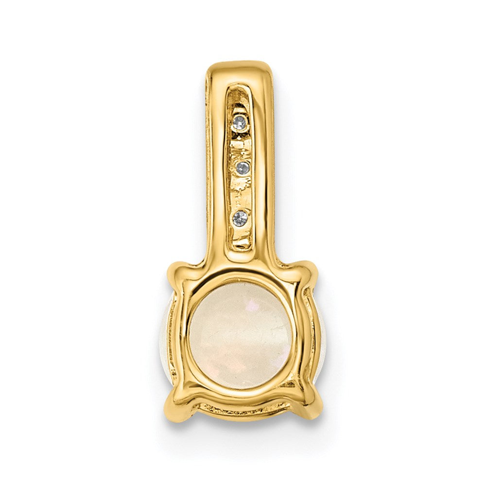 14K Gelbgold Anhänger mit Diamant und Opal, poliert
