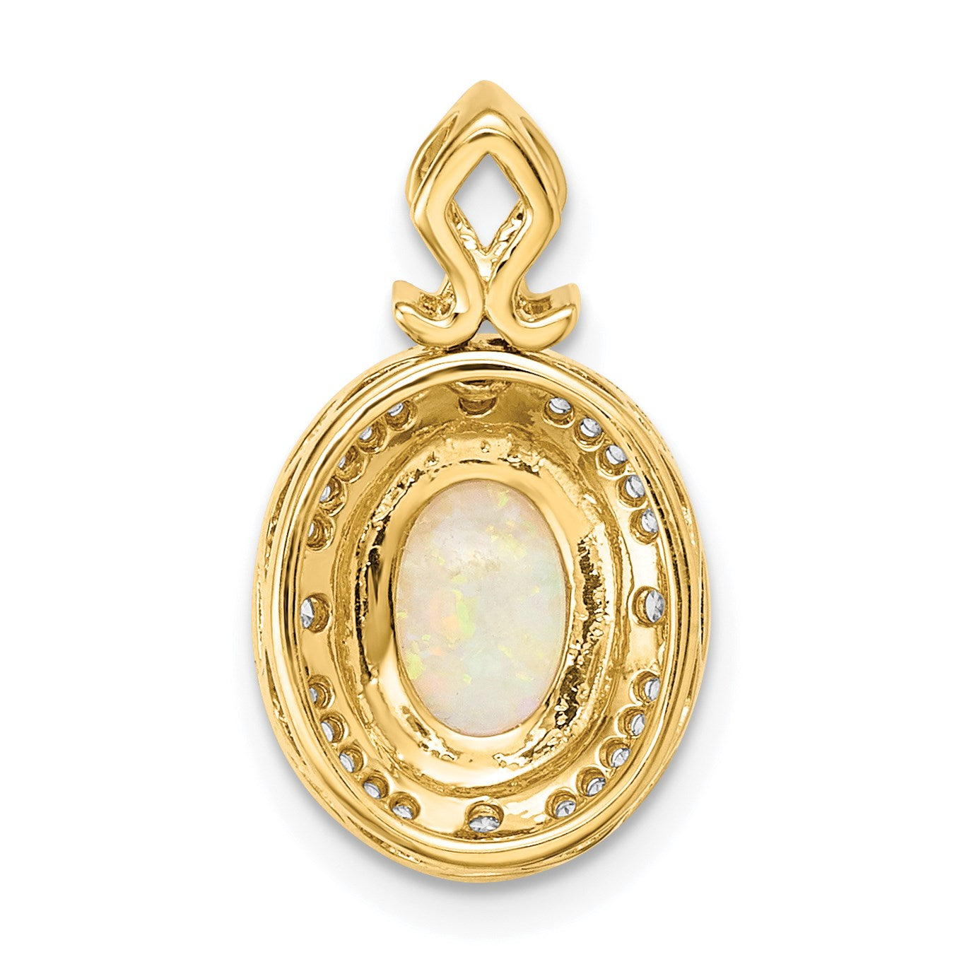 14K Austrian Opal und Diamant Anhänger