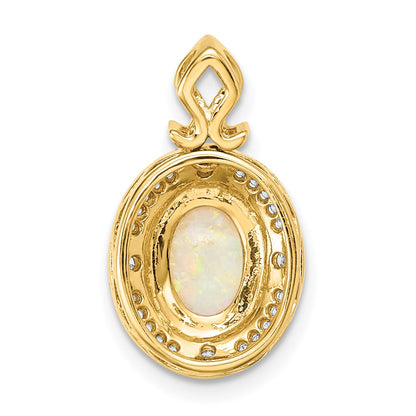 14K Austrian Opal und Diamant Anhänger