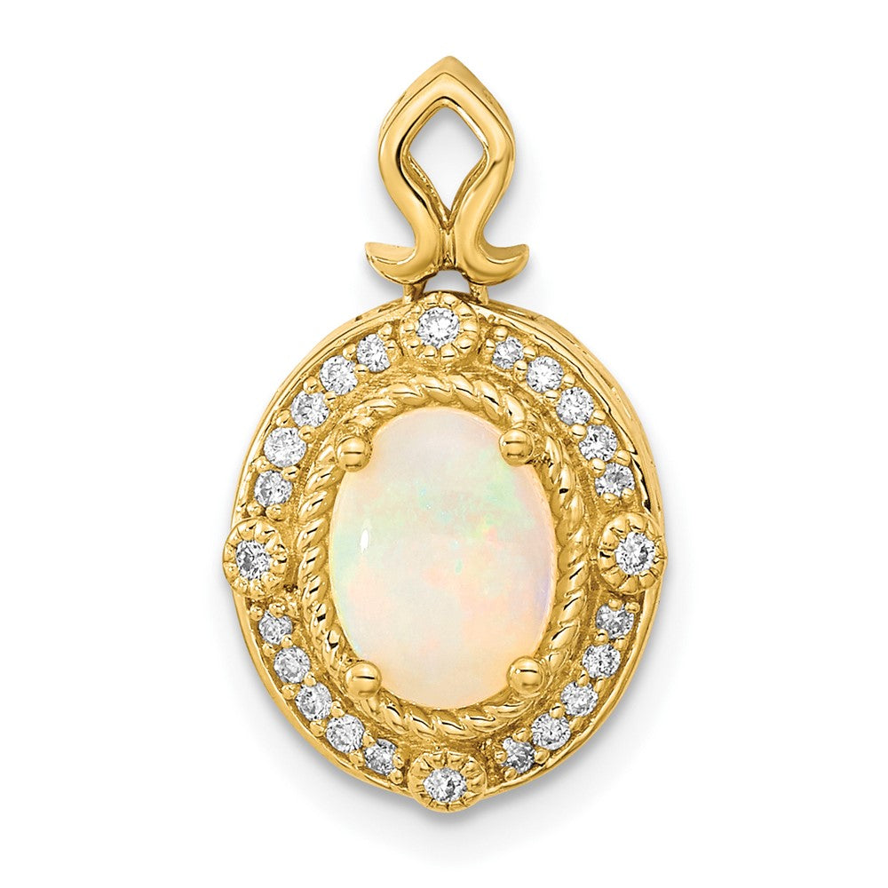14K Austrian Opal und Diamant Anhänger
