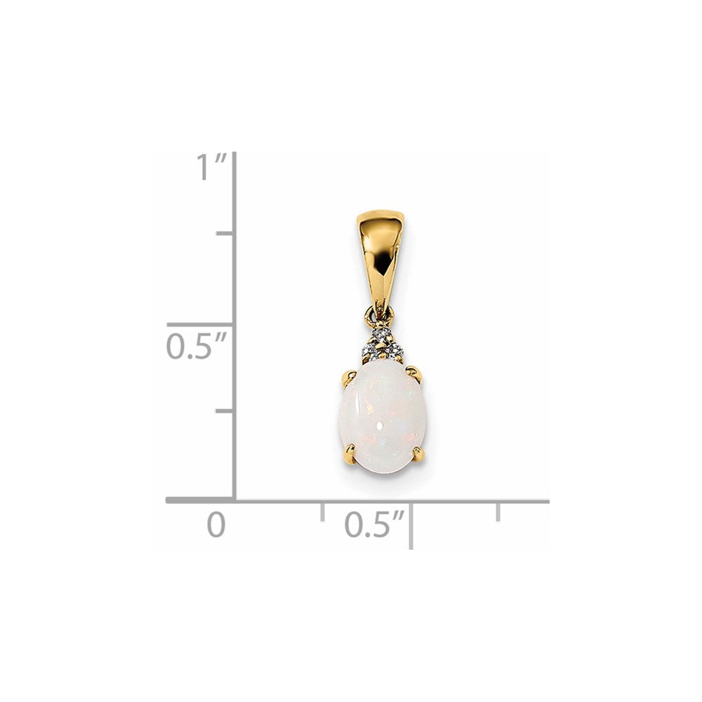 14K Austrian Opal und Diamant Anhänger