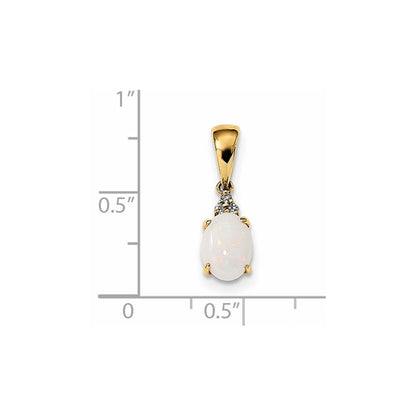 14K Austrian Opal und Diamant Anhänger