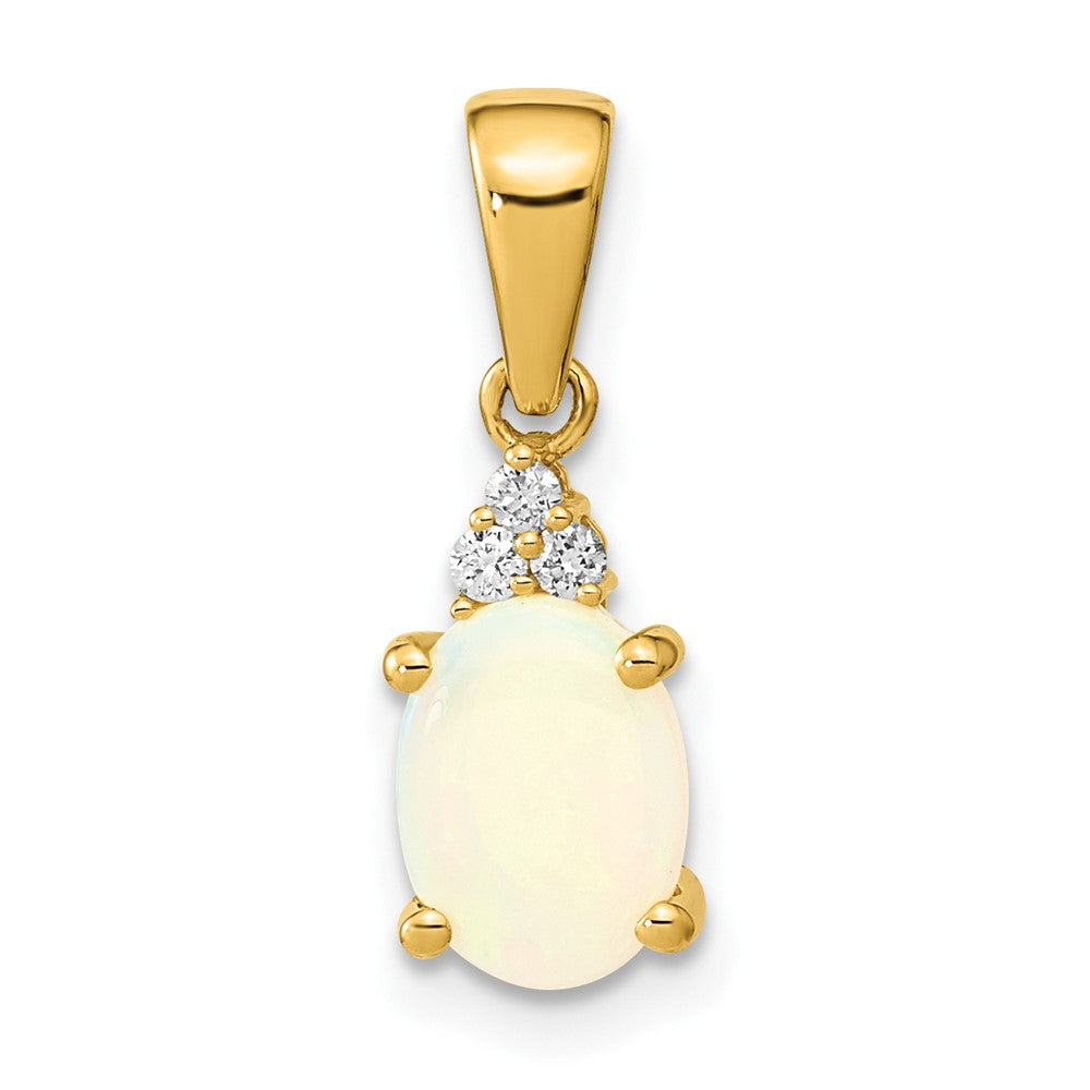 14K Austrian Opal und Diamant Anhänger