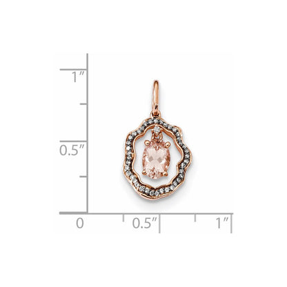 14K Roségold Anhänger mit Morganit und Diamant