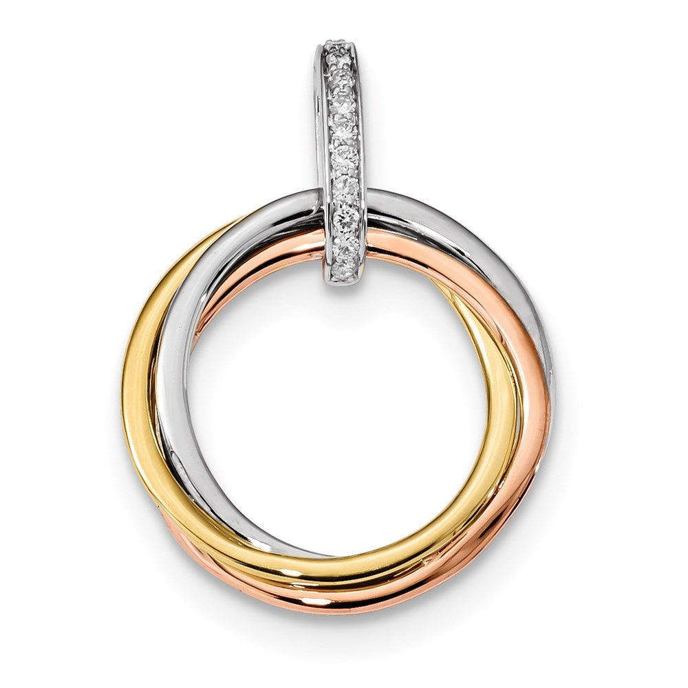 14K Gold Diamant-Anhänger in Tri-Color (Weiß/Gelb/Rosé)