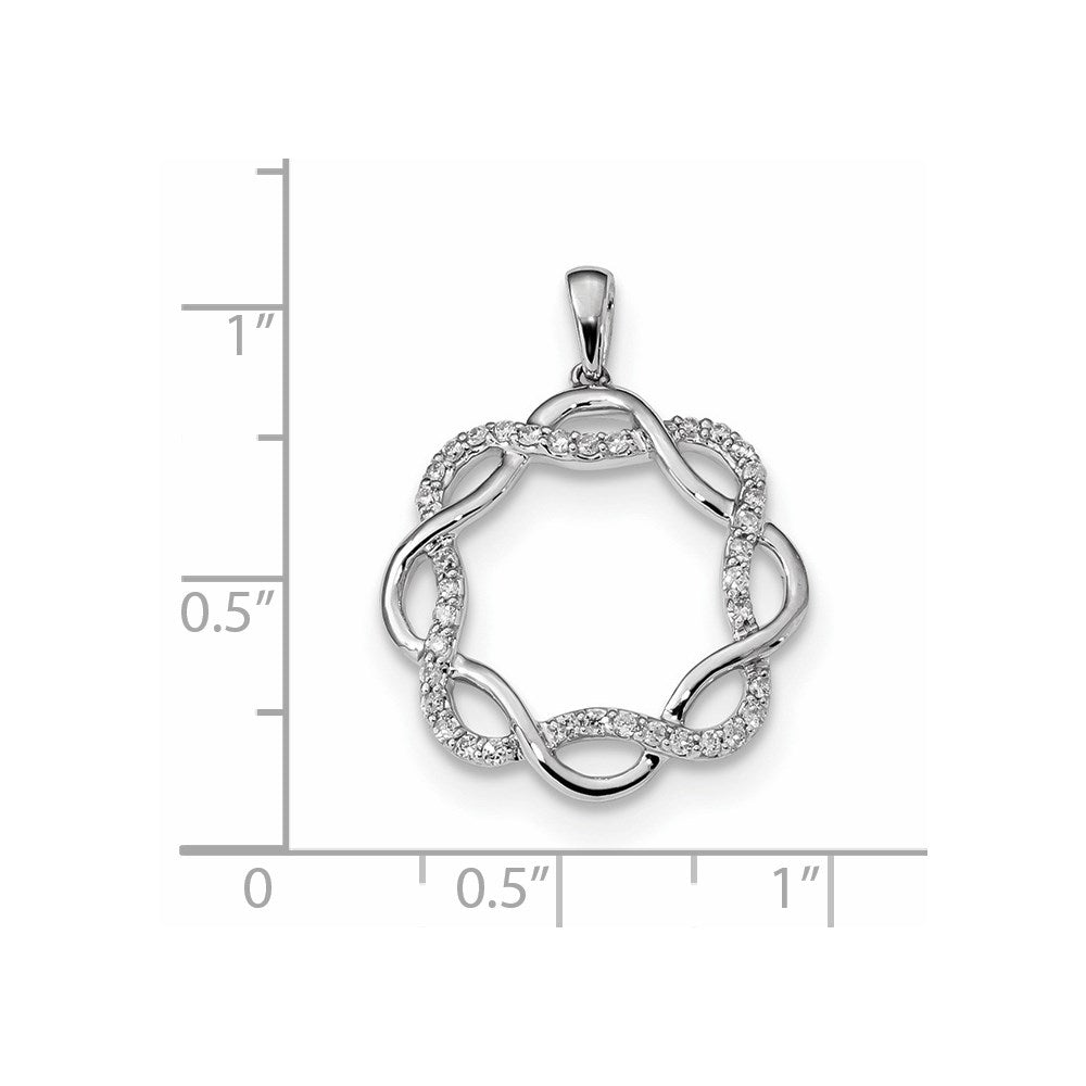 14K Weißgold Anhänger mit echtem Diamant