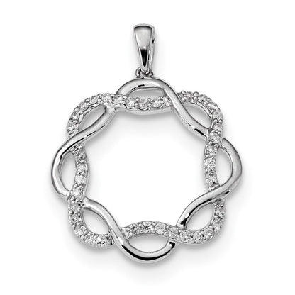 14K Weißgold Anhänger mit echtem Diamant