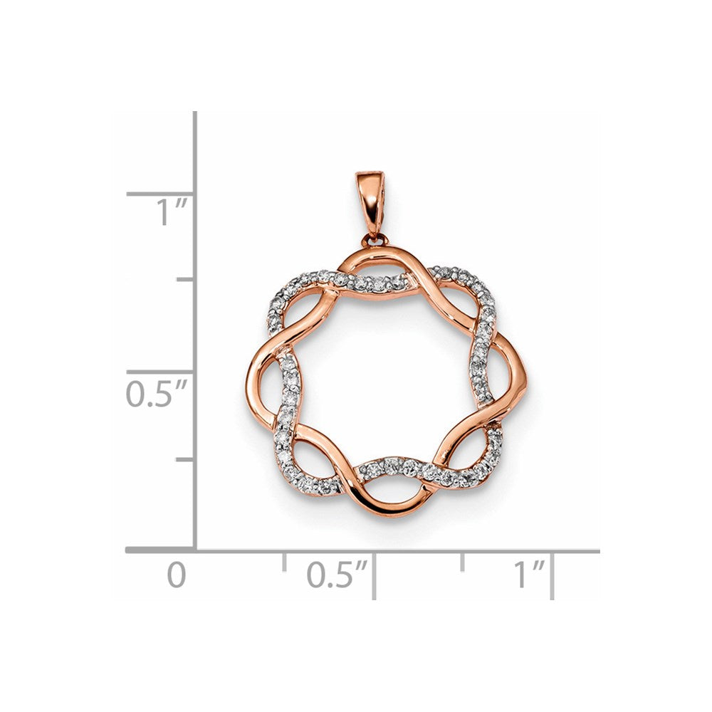 14K Roségold Anhänger mit echten Diamanten