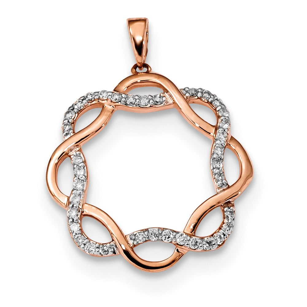 14K Roségold Anhänger mit echten Diamanten