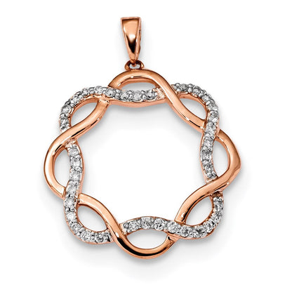 14K Roségold Anhänger mit echten Diamanten