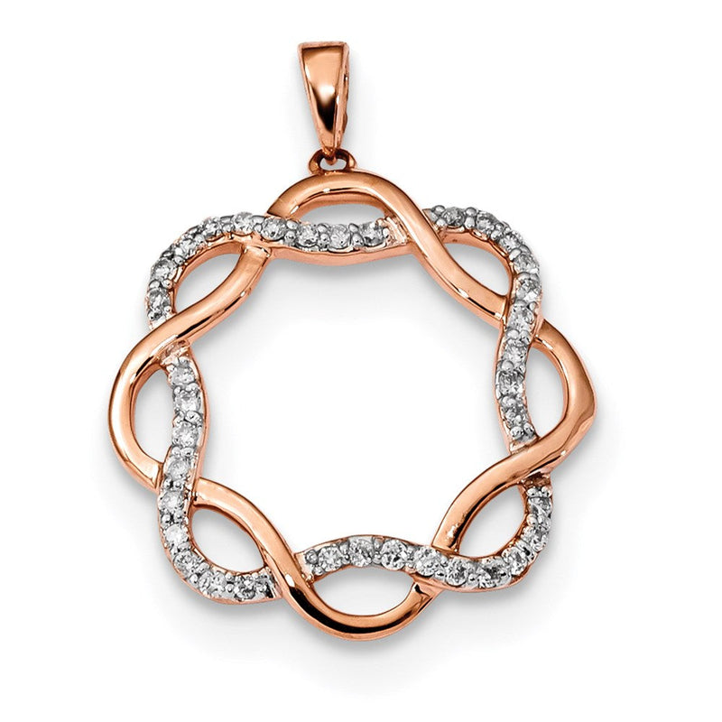 14K Roségold Anhänger mit echten Diamanten