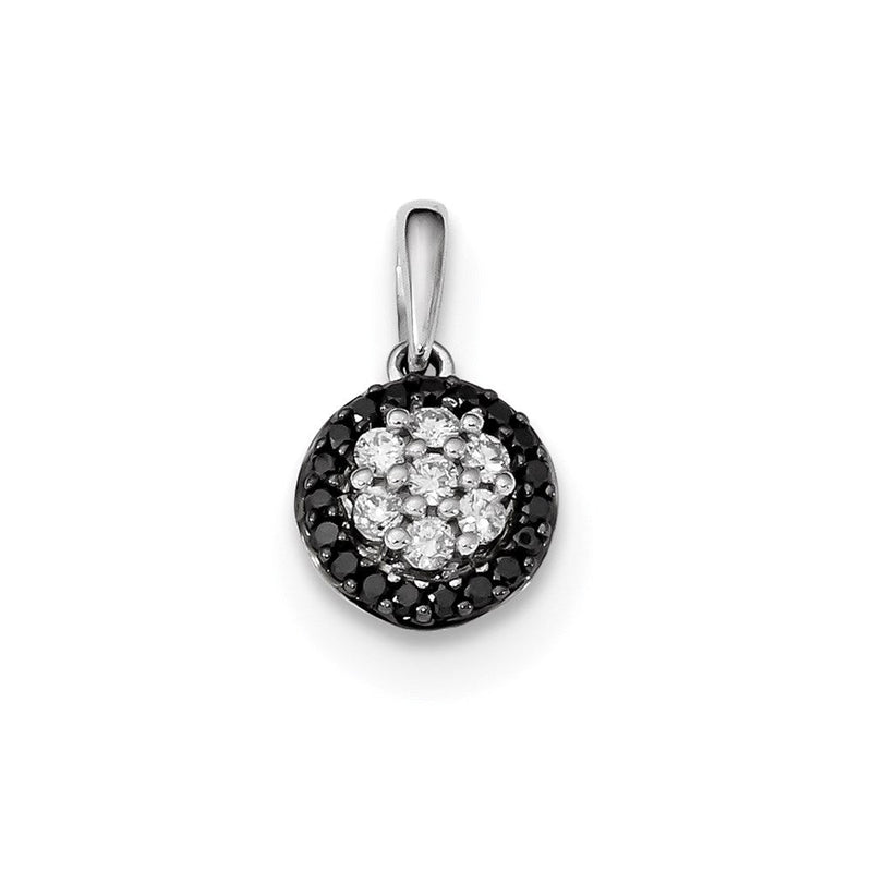 14K Weißgold Anhänger mit schwarzen und weißen Diamanten