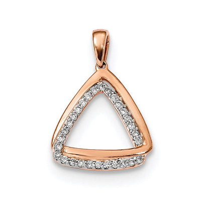 14K Roségold Anhänger mit echtem Diamant
