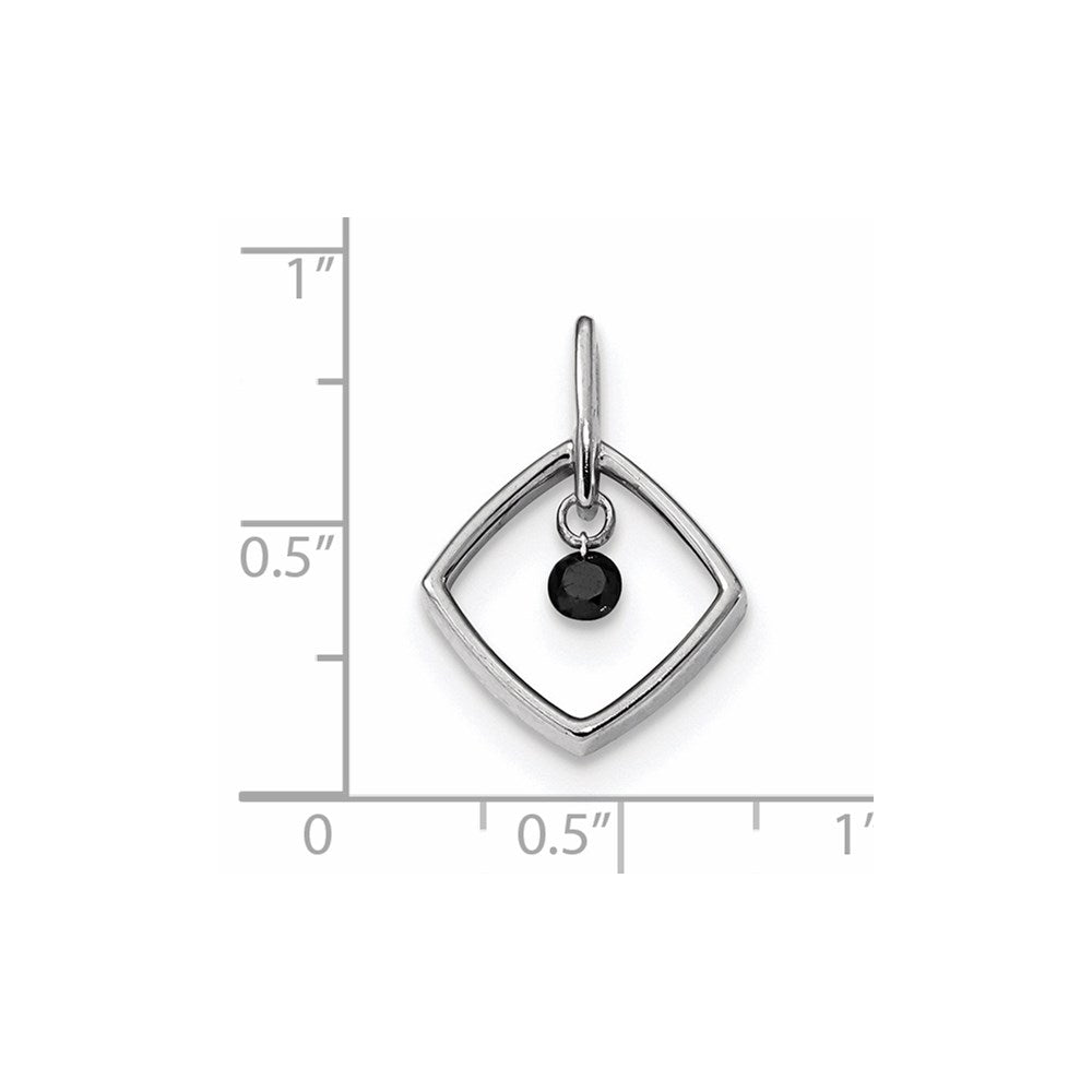14K Weißgold Diamant-Anhänger mit schwarzen Diamanten
