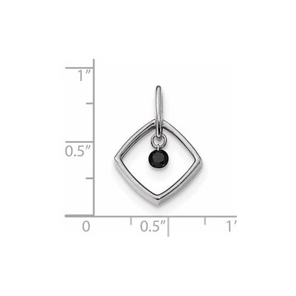 14K Weißgold Diamant-Anhänger mit schwarzen Diamanten