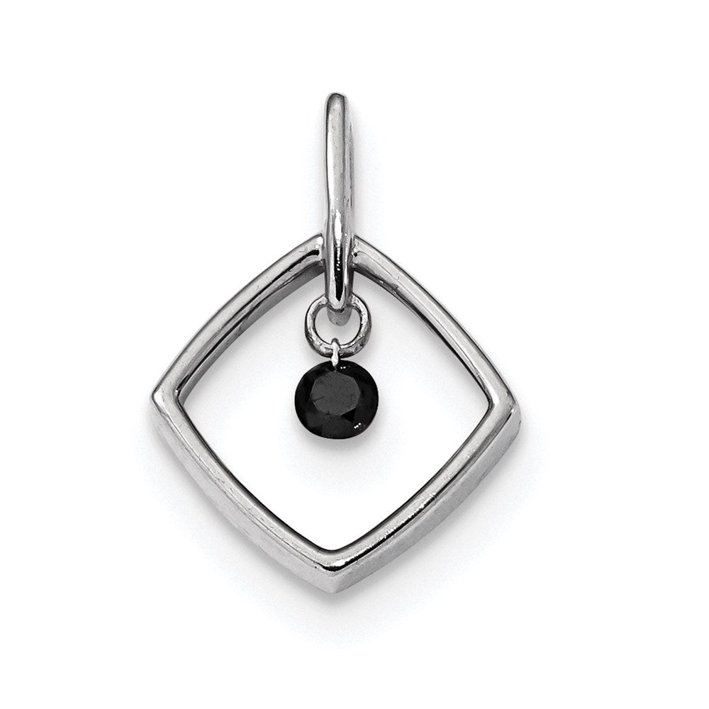 14K Weißgold Diamant-Anhänger mit schwarzen Diamanten
