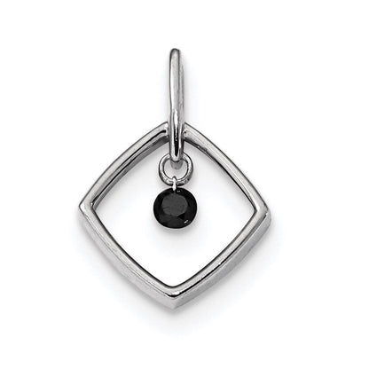 14K Weißgold Diamant-Anhänger mit schwarzen Diamanten