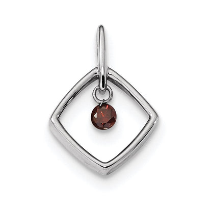 14K Weißgold Anhänger mit rotem Diamant