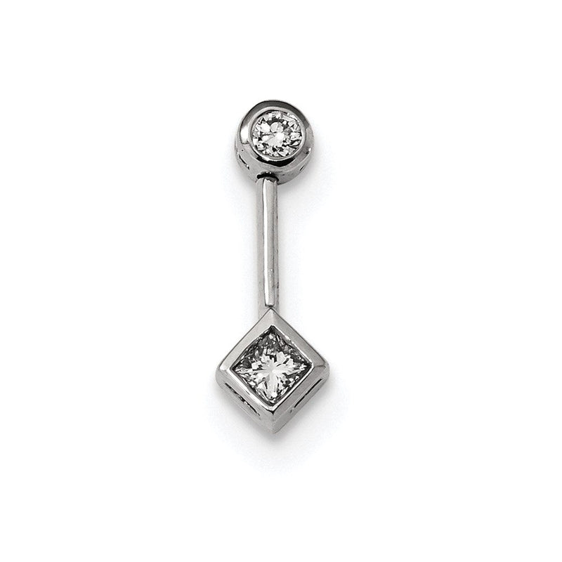 14K Weißgold Diamant-Anhänger zum Aufschieben