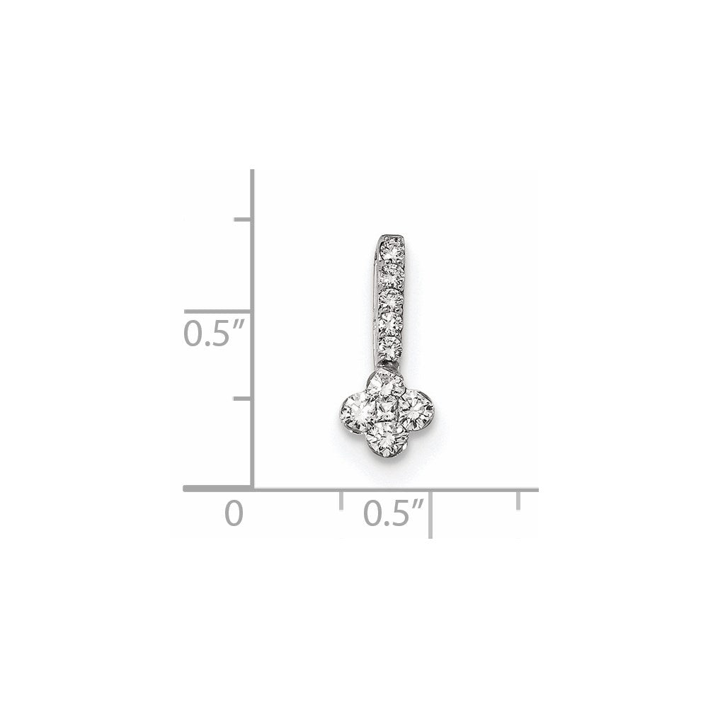 14K Weißgold Gleitanhänger mit echtem Diamant