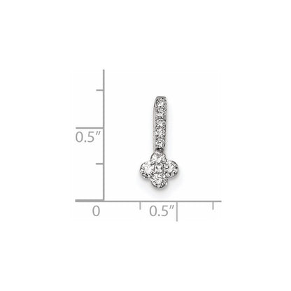 14K Weißgold Gleitanhänger mit echtem Diamant