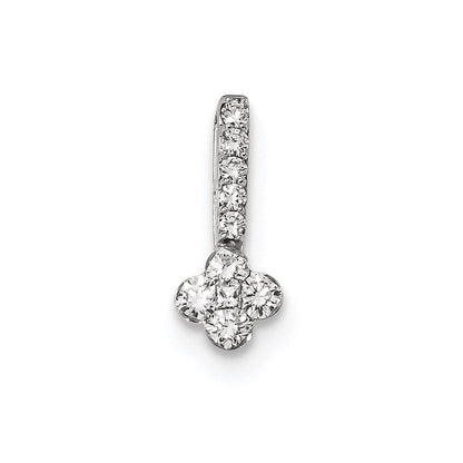 14K Weißgold Gleitanhänger mit echtem Diamant