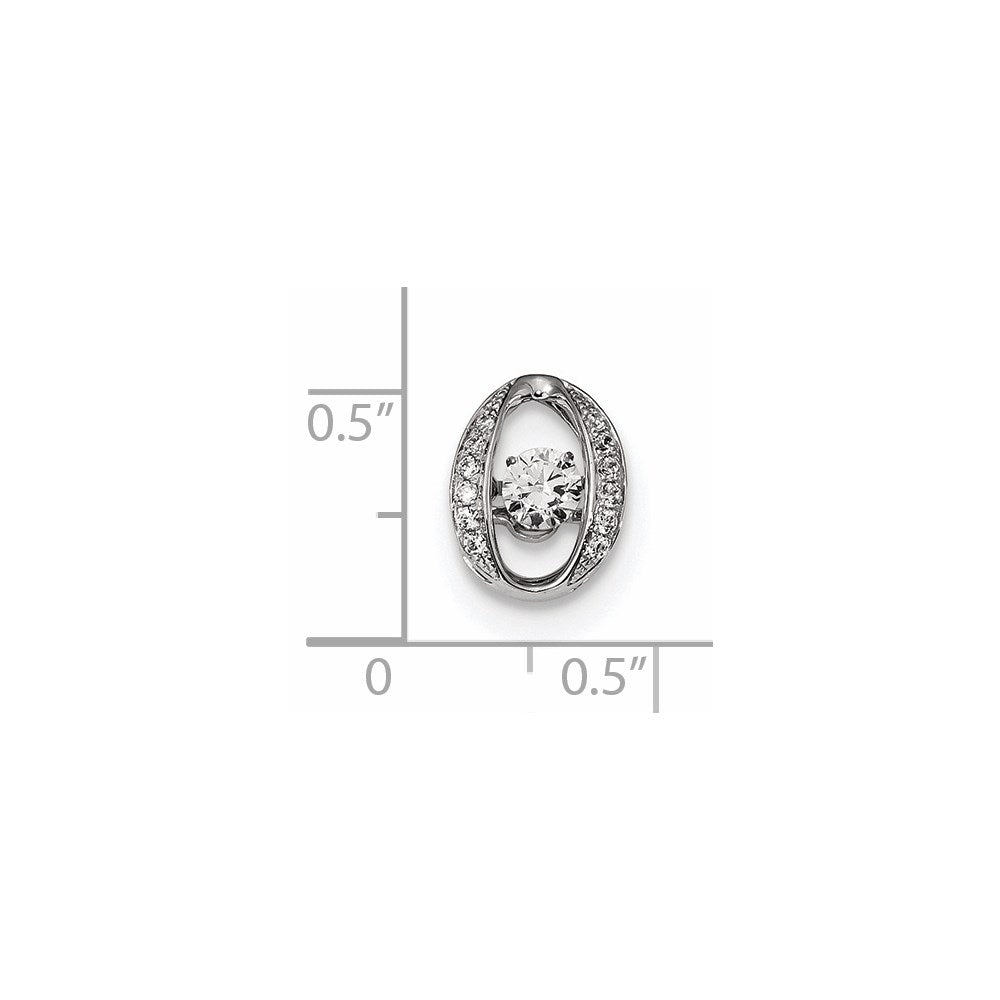 14 Karat Weißgold Gleitanhänger mit strahlenden echten Diamanten