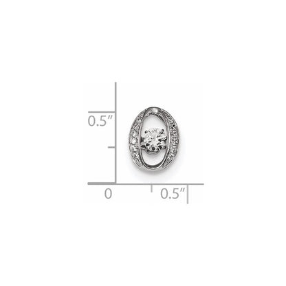 14 Karat Weißgold Gleitanhänger mit strahlenden echten Diamanten