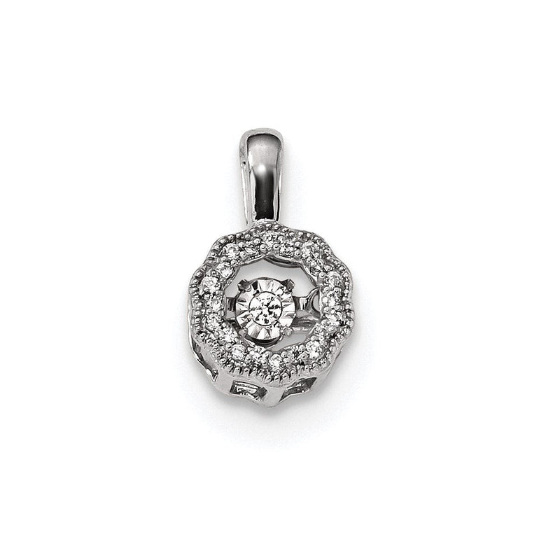 14K Weißgold Anhänger mit lebendigen echten Diamanten