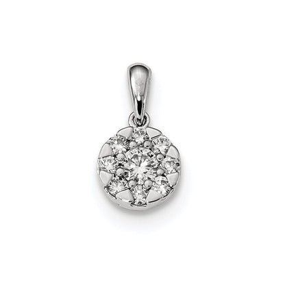 14K Weißgold Echtdiamant-Anhänger