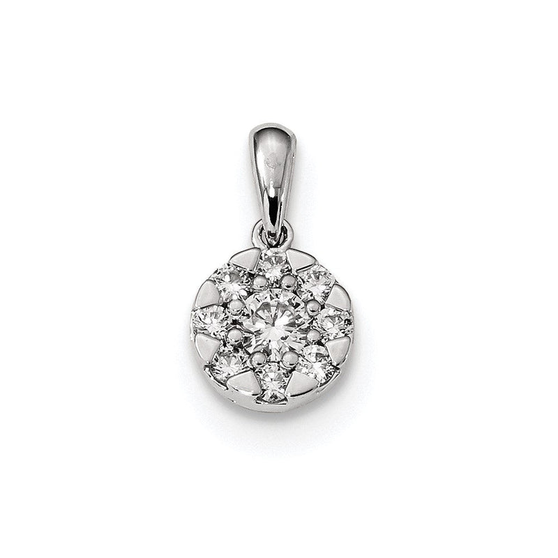 14K Weißgold Echtdiamant-Anhänger