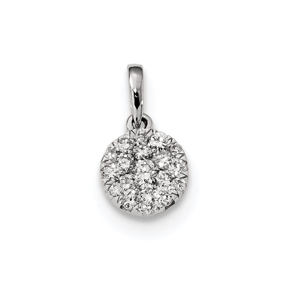 14K Weißgold Echtdiamant-Anhänger