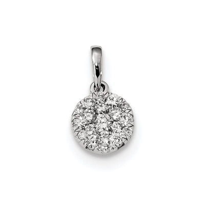 14K Weißgold Echtdiamant-Anhänger