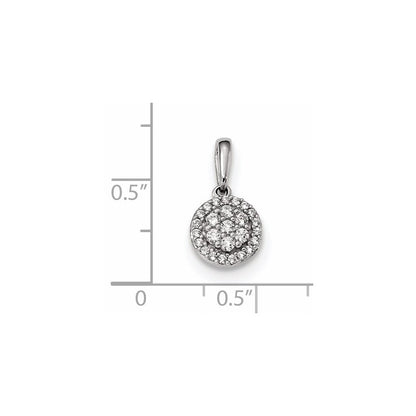 14K Weißgold Anhänger mit echtem Diamant