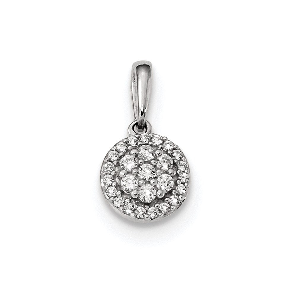 14K Weißgold Anhänger mit echtem Diamant