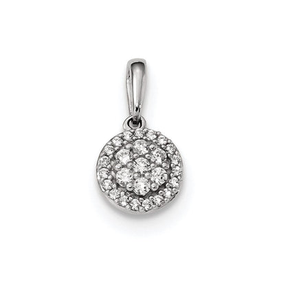 14K Weißgold Anhänger mit echtem Diamant