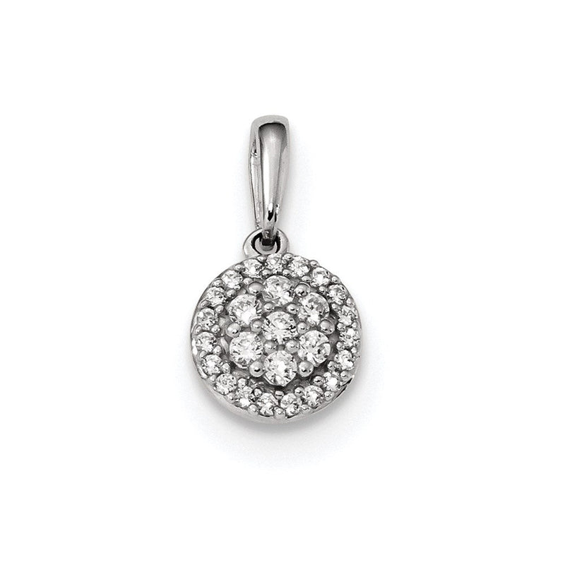 14K Weißgold Anhänger mit echtem Diamant