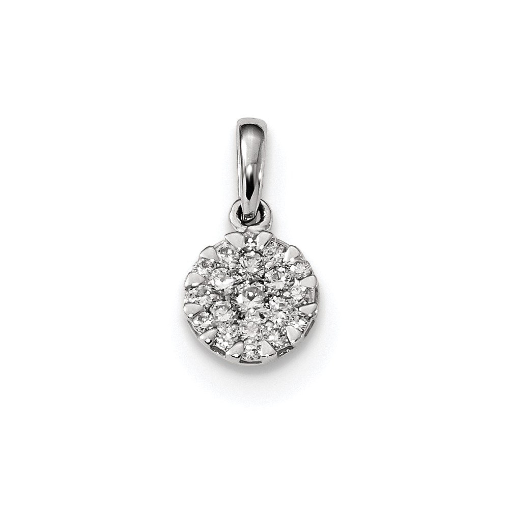 14K Weißgold Anhänger mit echtem Diamant