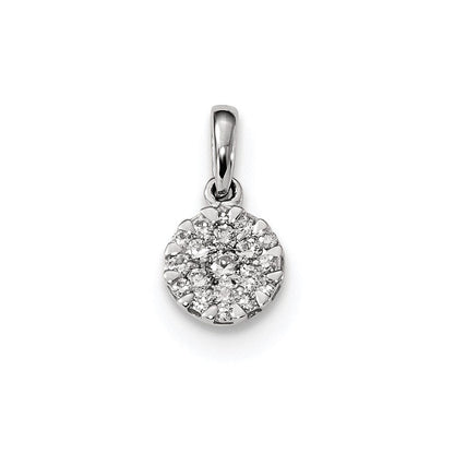 14K Weißgold Anhänger mit echtem Diamant