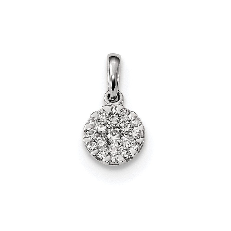 14K Weißgold Anhänger mit echtem Diamant