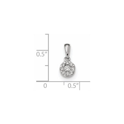 14K Weißgold Anhänger mit echtem Diamant