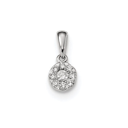14K Weißgold Anhänger mit echtem Diamant
