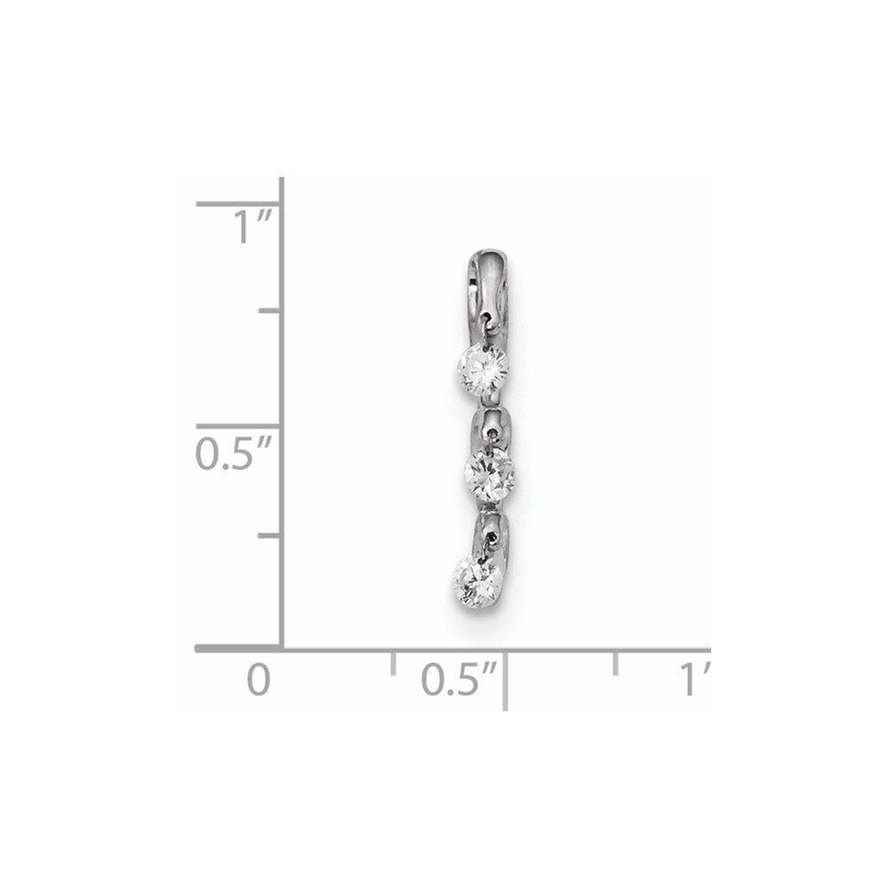 14K Weißgold Gleitanhänger mit echtem Diamant
