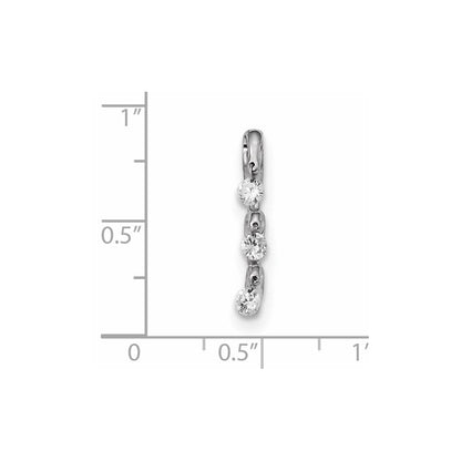14K Weißgold Gleitanhänger mit echtem Diamant