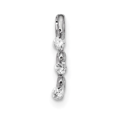 14K Weißgold Gleitanhänger mit echtem Diamant