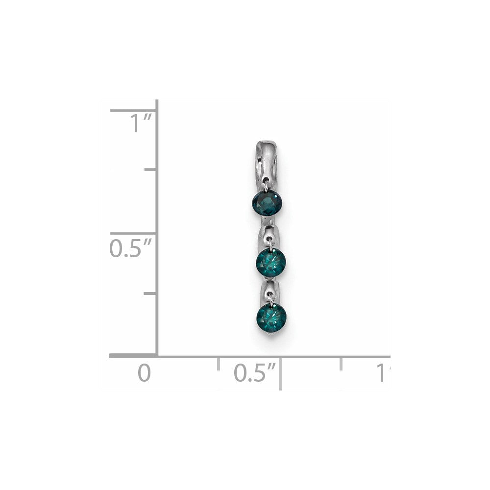 14K Weißgold Blaudiamant-Gleitanhänger