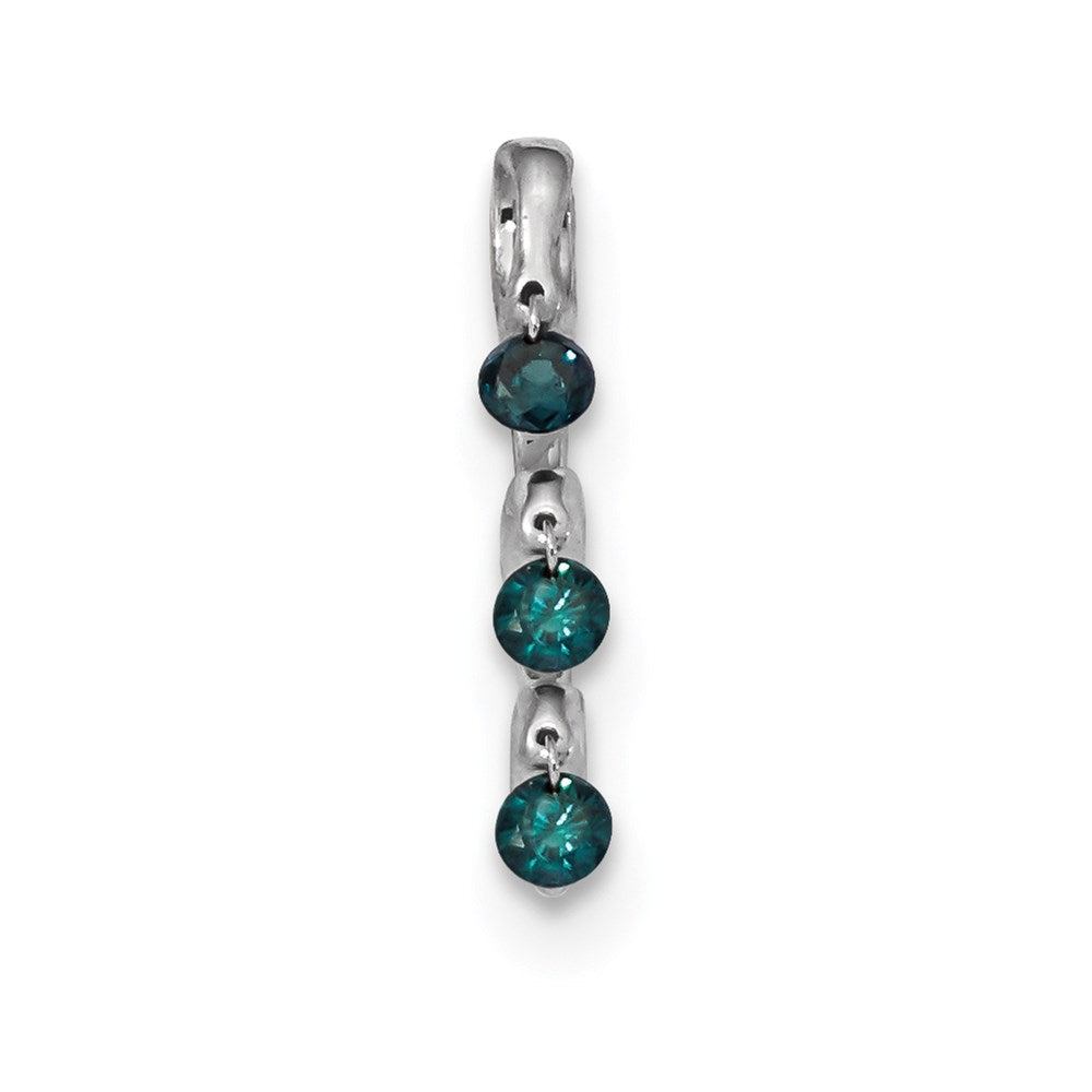 14K Weißgold Blaudiamant-Gleitanhänger