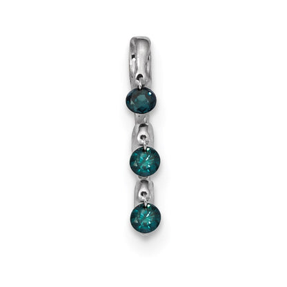 14K Weißgold Blaudiamant-Gleitanhänger
