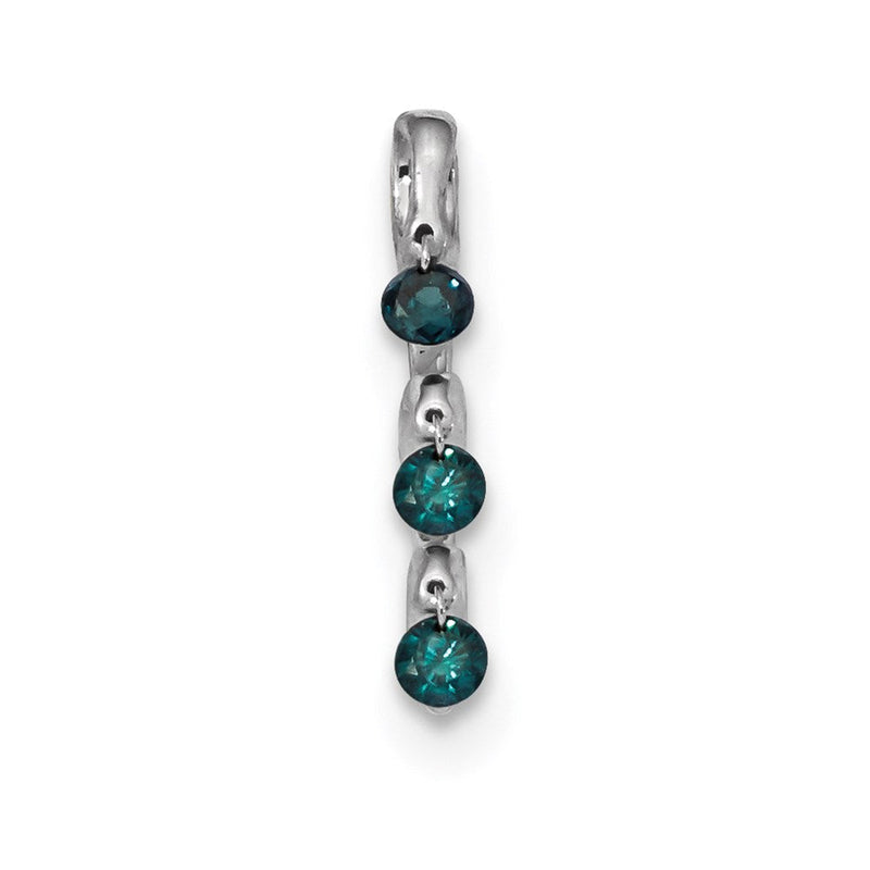 14K Weißgold Blaudiamant-Gleitanhänger